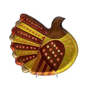 Lori Siebert For Silvestri Fused Glass Turkey Platter